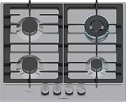 Поверхность газовая Bosch PCH6A5I90 (Serie6 / Нерж. сталь / чугун. решетки / 4 конфорки (1,75/1,0/1,75/3,5кВт) /FlameSelect/электроподжиг/ газконтр.)