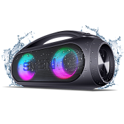 Беспроводная портативная колонка SVEN PS-380 / 40W / TWS / microSD / USB / FM / Bluetooth / IPx5 / Батарея 3000mAh / Подсветка / Чёрный / пластик Чёрный