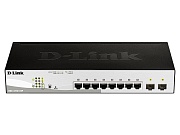 Коммутатор D-Link DGS-1210-10P/F3A, 8x 1000BASE-T, 2x SFP, управляемый L2, PoE 8 портов 65 Вт