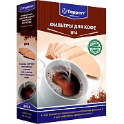 Фильтр бумажный для кофеварок Topperr №4 3014 неотбеленный 