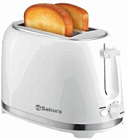Тостер Sakura SA-7610W (750 Вт/ тостов - 2/ подогрев, размораживание, поддон для крошек/ белый)