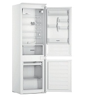 Холодильник встраиваемый Whirlpool WHC18D011B1 (Объем - 268 л / Высота - 178 см / Слайдерное крепление фасадов / A+ / Белый / Морозилка - NoFrost) Белый