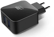 Сетевое зарядное устройство Borasco, (2*USB/2,1A), Черное