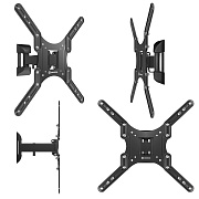 Кронштейн для ТВ ONKRON NP44 чёрный, для 26"-65", наклон 12°, поворот 80°, нагрузка до 35 кг, расстояние до стены 40-210 мм