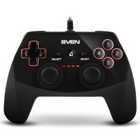 Геймпад SVEN GC-250 / 11 кнопок / Чёрный / Виброотдача / Поддержка Windows, Android, PS3  Чёрный