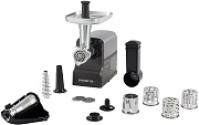 Мясорубка Polaris PMG 2585A RUS (2500 Вт / 2.8 кг/мин / корпус - металл, пластик / лоток - металл / реверс / 10 насадок / чёрный)