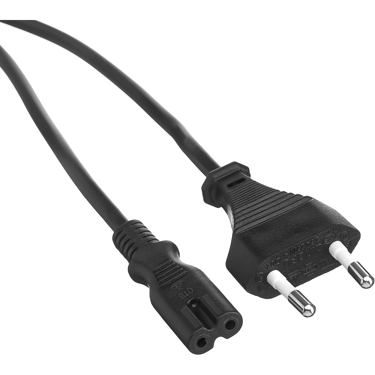 Кабель питания аудио/видео ExeGate Power PCN-1,8P (Евровилка CEE7/16->C7, VDE-250V-2*0.5mm2, медь, черный, 6A, 1.8м)