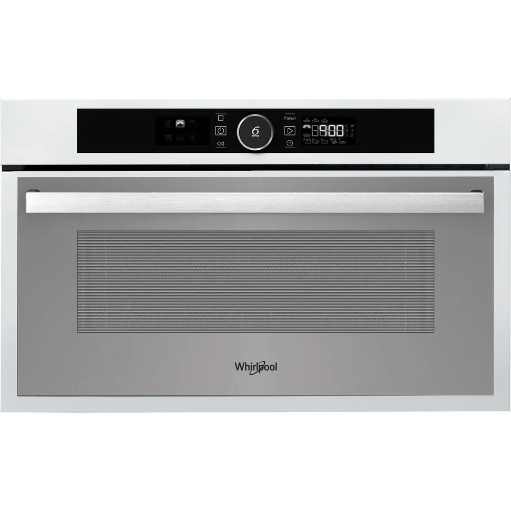 Микроволновая печь встраиваемая Whirlpool AMW 731/WH (Белое стекло / 31 литр / ширина - 59,5 см / 1000 Вт / Гриль 800 Вт / JetDefrost 3D)