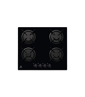Поверхность газовая Electrolux EGT6242NVK (Чёрное стекло / эмал. решетки / 4 конфорки (1,9/1,9/1,0/2,9 кВт) / газконтроль / электроподжиг)