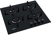 Поверхность газовая Whirlpool AKT 627/NB1 (Чёрная / 4 конфорки / Чугунные решетки / Закаленное стекло / Электроподжиг / Газ контроль)