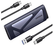 Внешний бокс Ugreen CM767 (15813) M.2 NVMe/M.2 SATA SSD Enclosure 10Gbps, цвет серый заполнить 