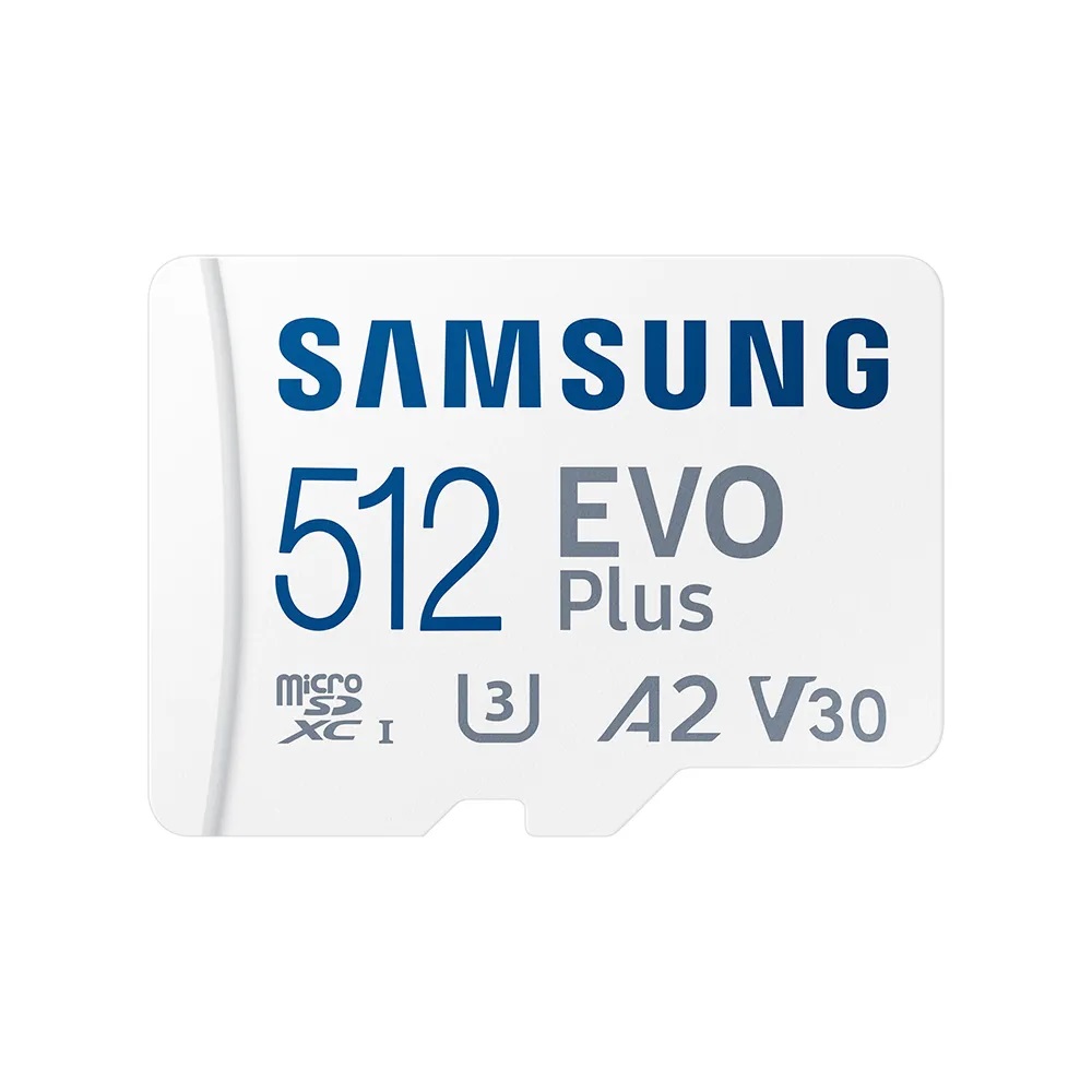 Память micro Secure Digital Card 512Gb Samsung EVO Plus 130 Мбайт/сек Video Class 30, UHS Class 1, A2,  / с адаптером SD [MB-MC512KA/KR]