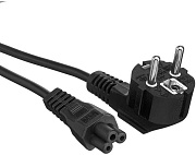 Кабель питания ноутбуков ExeGate PC5-1,8S (Евровилка Schuko->C5, VDE-250V-3*0.5mm2, черный, 6A, 1.8м)