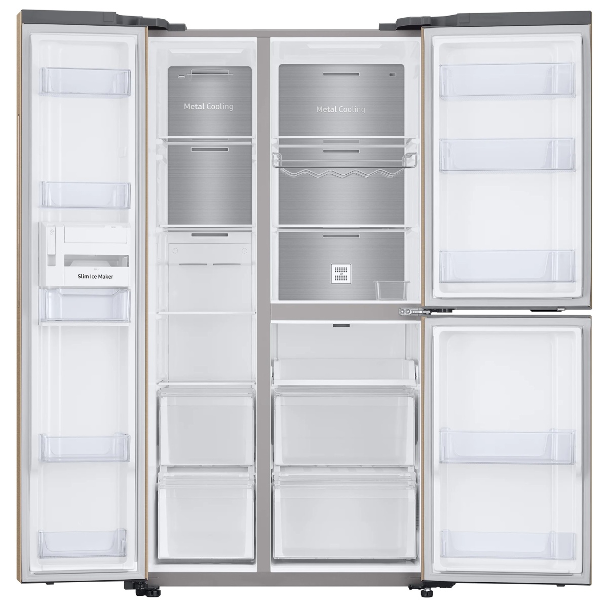 Холодильник Side by Side Samsung RS63R5571F8/WT (Объем - 634 л / Высота - 178см / Коричневый / NoFrost / All around Cooling / Digital Inverter)