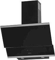 Вытяжка наклонная KRONA IRIDA 600 black sensor (863 м³/ч / 125 Вт / LED освещение 2x3 Вт / ширина - 59.6 см / чёрное стекло)