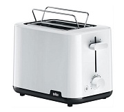 Тостер Braun HT1010WH (900 Вт/ тостов - 2/ подогрев, размораживание, решетка для подогрева булочек, поддон для крошек/ белый) 