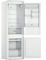 Холодильник встраиваемый Whirlpool WHC18D031A1 (Объем - 268 л / Высота - 178 см / Слайдерное крепление фасадов / A++ / Белый / Морозилка - NoFrost)