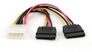 Кабель питания Molex - SATA (x2) GEMBIRD (CC-SATA-PSY), розетка - вилка, длина - 0.15 метра