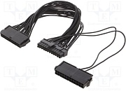 Разветвительный кабель питания ATX (24 pin) - 2xATX (24 pin) GEMBIRD (CC-PSU24-01), вилка - розетка (2 шт.), длина - 0.3 метра