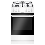Плита комбинированная Hansa FCMW56069 (Белый / духовка - 62 л / 4 газовые конфорки / чугунная решетка / электроподж. / газконтроль)