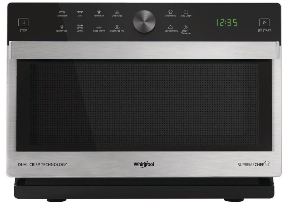 Микроволновая печь Whirpool MWP 338 SX (33 л, 900 Вт, переключатели сенсор, дисплей, гриль, серебристый/черный)
