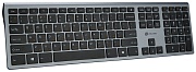Беспроводная Клавиатура Oklick 890S, 1.6м, ножничная, Slim, USB, русские буквы оранжевые, 1.6м. Черный матовый