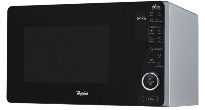 Микроволновая печь Whirlpool MWF 421 SL (25 л, 800 Вт, переключатели сенсор, дисплей, гриль, серебристый/черный)