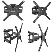 Кронштейн для ТВ ONKRON M5-B чёрный, для 37"-70", наклон 10°, поворот 140°, нагрузка до 36,4 кг, расстояние до стены 42-452 мм