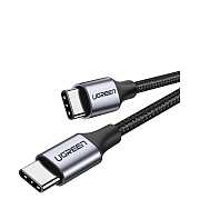 Кабель USB-C - USB-C Ugreen US261, длина - 1.0 метр, серо-черный Титановый