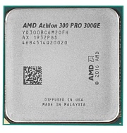 Процессор AMD AM4 Athlon PRO 300GE 3.4GHz, Tray без кулера Radeon™ Vega 3, 2core, 4+1MB (YD300BC6M2OFH)   