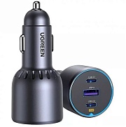 Автомобильное зарядное устройство UGREEN EC703, (USB/Type-C*2/PD/QC/75W), Серое