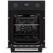 Духовой шкаф KRONA RITUS 45 BL/BL G2 (Узкий, 45 см / 45 л / до 260 °C / Чёрное стекло / Рельефные направляющие / Гриль / А)