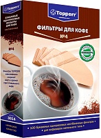Фильтр бумажный для кофеварок Topperr №4 3014 неотбеленный