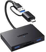Кардридер UGREEN CM812 (45167) 4-in-1 MicroSD*USB*USB-C*SDXC*SDHC, Цвет: черный