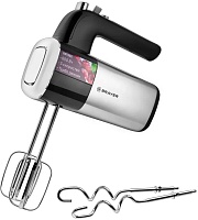 Миксер Brayer BR1302 (800 Вт / ручной / скоростей 5 / корпус нерж. сталь / насадок 4 шт / турборежим / чёрный)