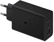 Сетевое зарядное устройство Samsung EP-T6530NBEGEU, (USB/Type-C*2/65W/3A/PD), Черное