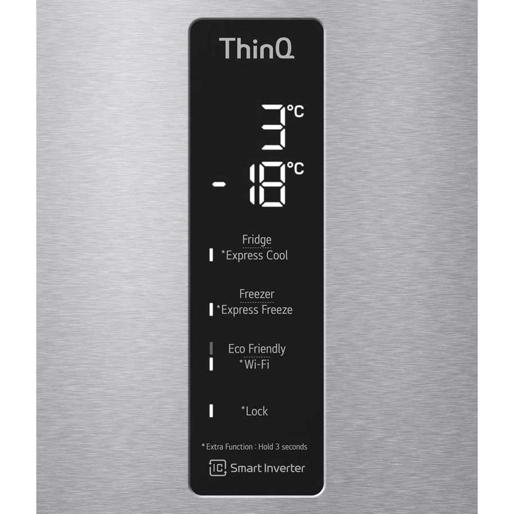 Холодильник LG GBB72NSUGN (Объем - 384 л / Высота - 203см / A+ / Серебристый / NoFrost / Smart Inverter™ / LG SmartThinQ™ / Wi-Fi)