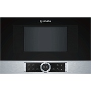 Микроволновая печь встраиваемая Bosch BFL634GS1 (Serie8 / черный/нерж / 21л / ширина - 59,4 см / 900Вт / Autopilot7) Серебристый