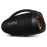 Беспроводная портативная колонка SVEN PS-375 / 60W / TWS / microSD / USB / FM / Bluetooth / IPx5 / Батарея 4500mAh / Подсветка / Чёрный / пластик