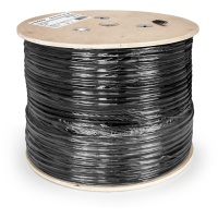 Кабель FTP 4 пары кат.5e 5bites FS5505-305CPE-M медь, 24AWG, экран, внешн., с тросом, катушка 305м, черн., PE 
