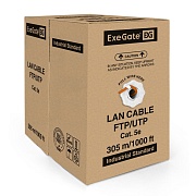 Кабель UTP 4 пары кат.5e ExeGate CCA, 25AWG, бухта 305м, серый, PVC 