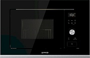 Микроволновая печь встраиваемая Gorenje BMX201AG1BG (Advanced / Чёрная + нерж. / 20 литров / ширина - 59,5 см / 800 Вт / Гриль 1000 Вт / AquaClean)