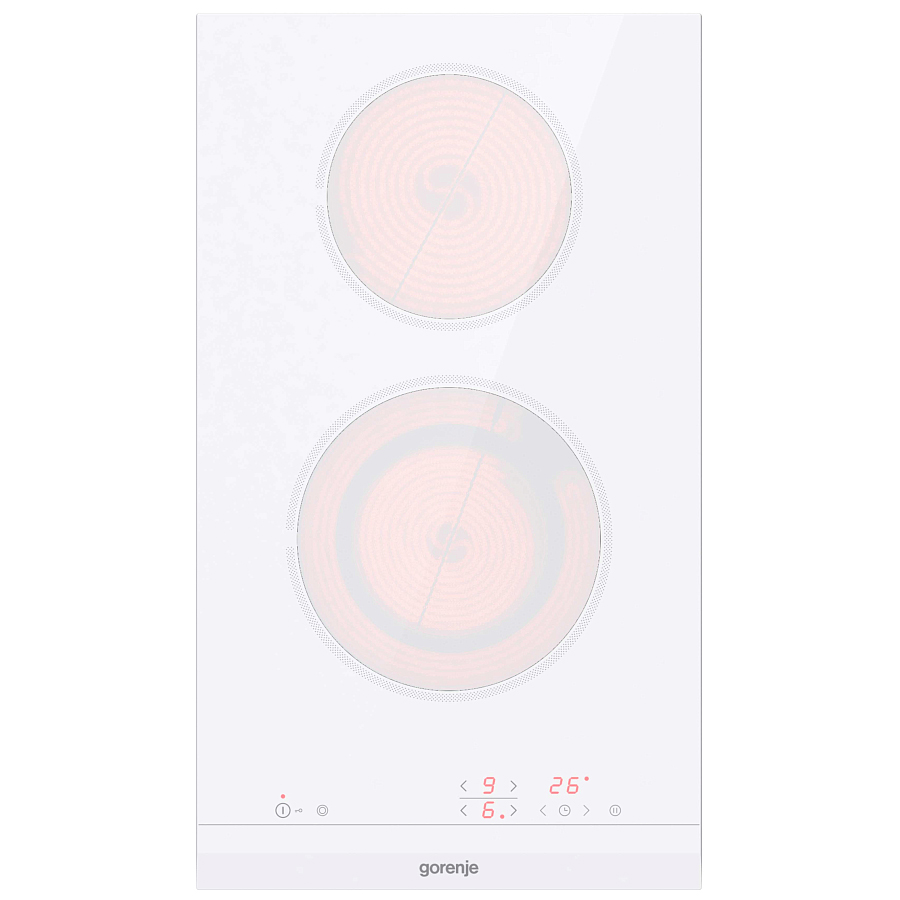 Поверхность электрическая Gorenje ECT322WCSC (Essential / белый / 2 конфорки / стеклокерамика / STOP&GO)