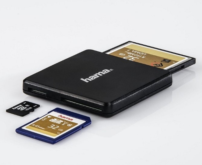 Считыватель Card reader Hama Multi H-124022 USB3.0 CF, SD, SDHC, SDXC, micro-SD, micro-SDXC, miсro-SDHC