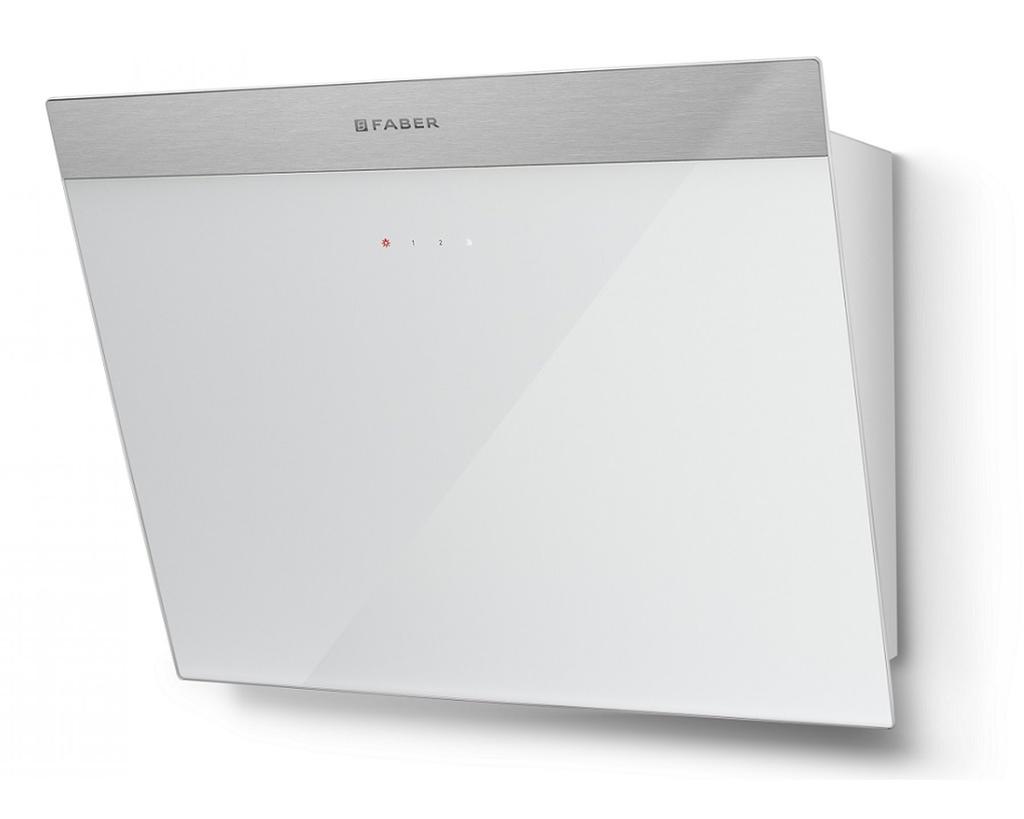 Вытяжка наклонная Faber DAISY+ WH A55 (770 м³/ч / 192 Вт / LED освещение 2 x 3 Вт / ширина - 54,8 см / Белое стекло + нерж. сталь)