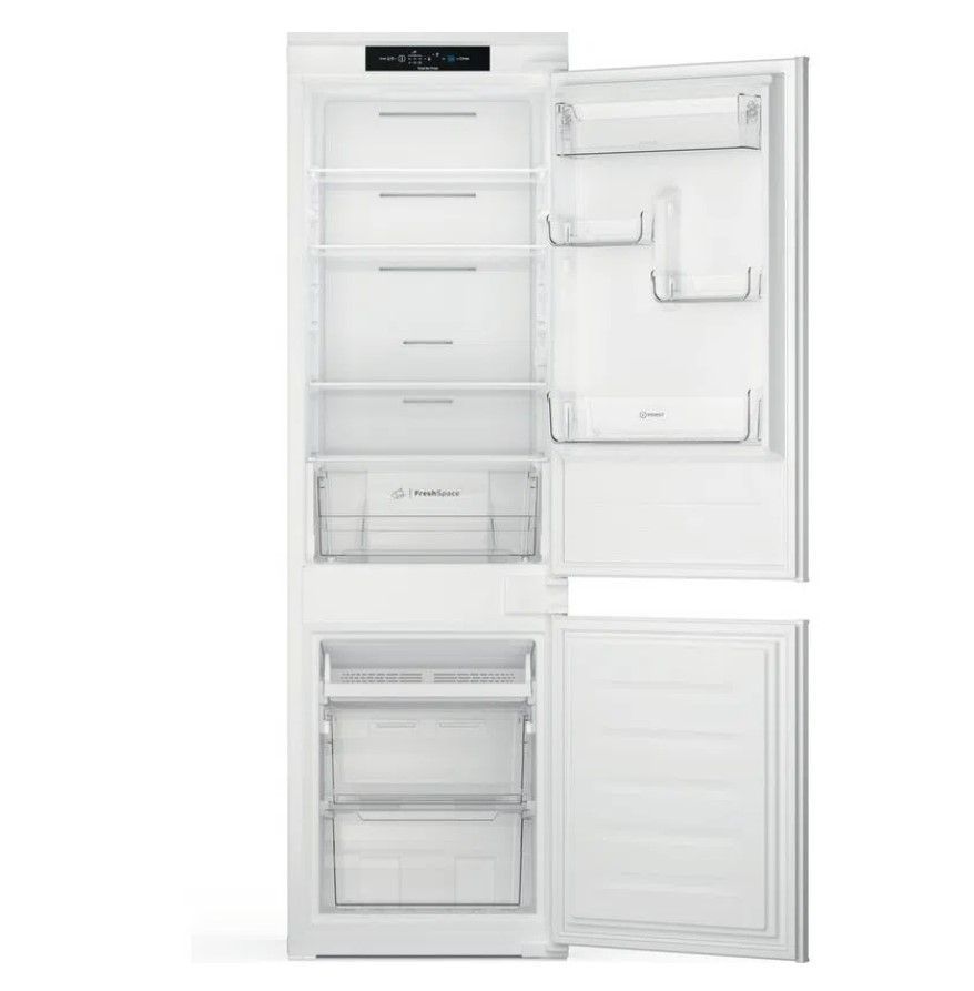Холодильник встраиваемый Indesit INC18 T311 (Объем - 250 л / Высота - 177 см / Слайдерное крепление фасадов / A+ / Белый / NoFrost)