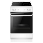 Плита электрическая Hansa FCCW580009 (Белый / духовка - 62 л / 4 конфорки (1,7/1,2/1,2/1,7кВт) / SteamClean / Мощность - 5,8кВт)
