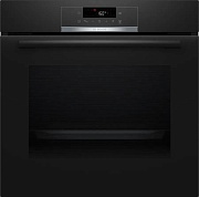 Духовой шкаф Bosch HQG572EB3 (Serie4 / 71 л / до 300 °C / чёрное стекло / Гриль / Телескоп. напр. (x1) / Пиролиз / Steam Add / Air Fry / SoftClose)