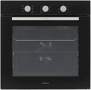 Духовой шкаф KRONA ALPHA 60 BL (78 л / до 260 °C / Чёрное стекло / Каталитич. очистка / Телескоп. направляющие(x1) / А)