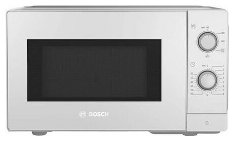 Микроволновая печь BOSCH FFL020MW0 (20 л, 800 Вт, переключатели поворотный механизм, белый)